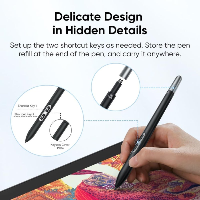 XPPen قلم X3 برو سليم مع 16K مستوى ضغط بدون بطارية دقة أعلى متوافق فقط مع Artist Pro 14 و 16 الجيل 2 / سلسلة Deco Pro الجيل 2 / Artist Pro 19 لوح الرسم - Image 2
